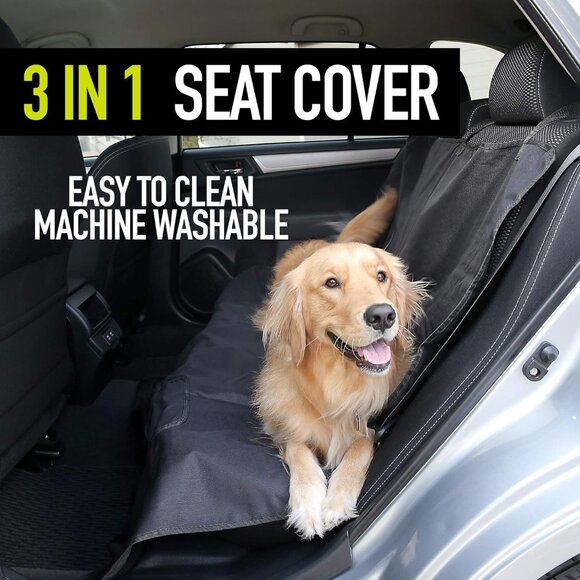 Dog Pet 3-in-1 Waterproof Cars Trucks SUV Seat Cover Hammock Cargo Protector New - Picture 1 of 7